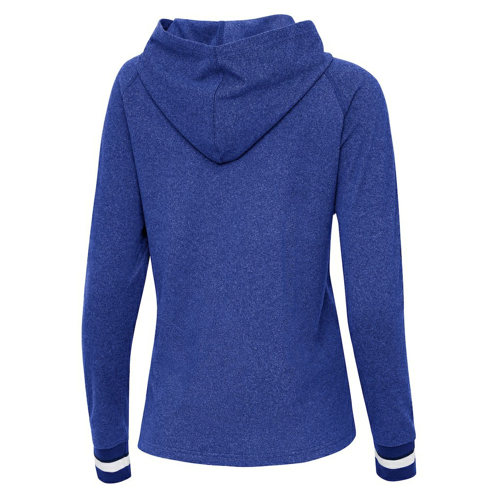Indianapolis Colts Antigua Women's Trek Raglan Pullover Hoodie Heather Royal | NFL
