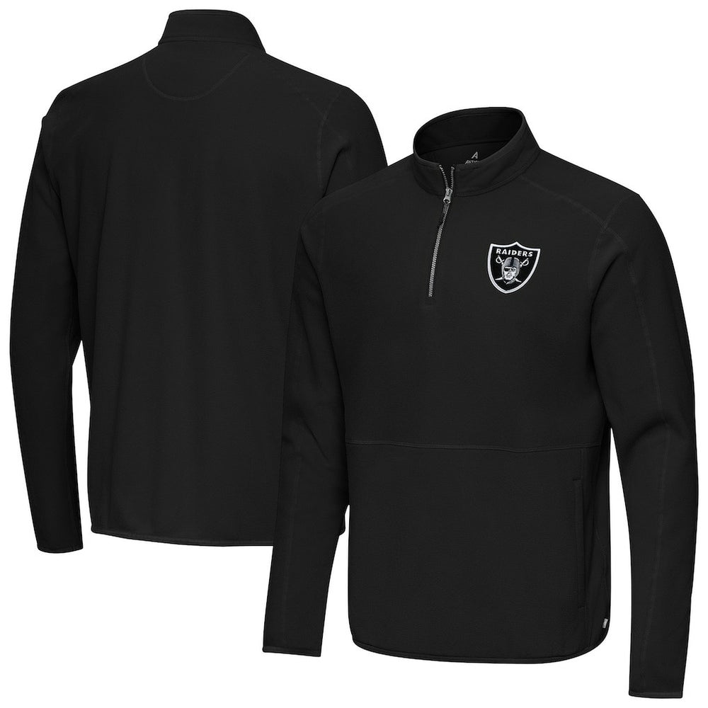 Las Vegas Raiders Antigua Step Up Quarter-Zip Pullover Black | NFL