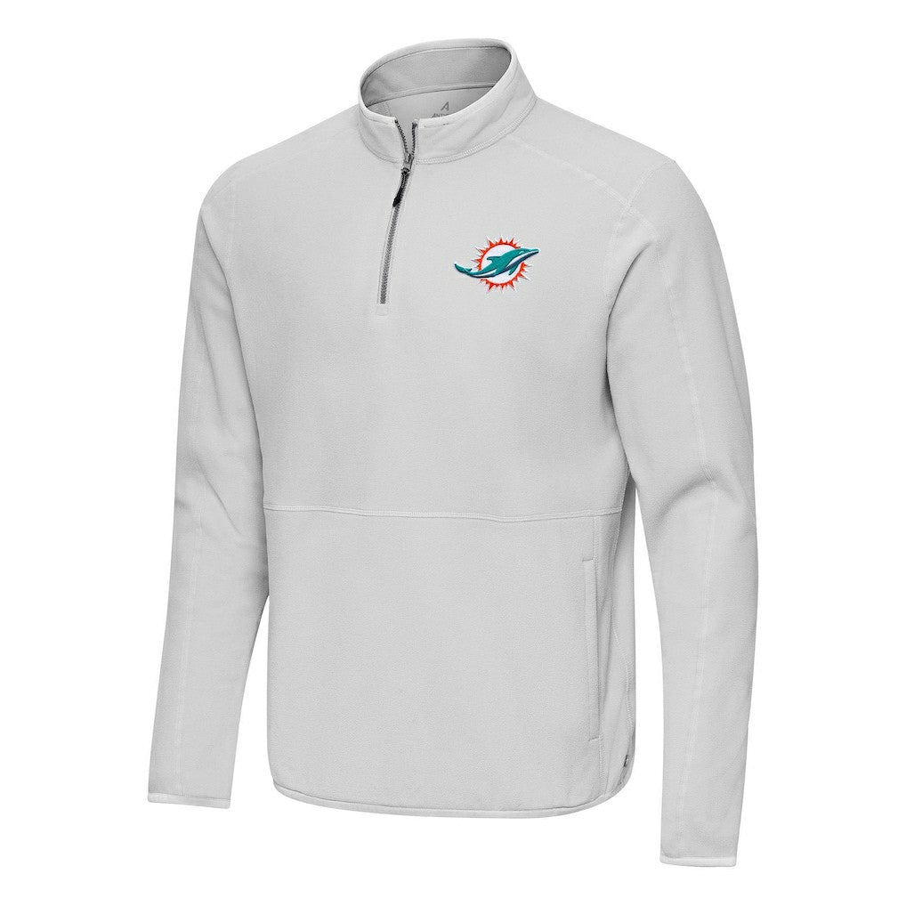 Miami Dolphins Antigua Step Up Quarter-Zip Pullover Gray | NFL