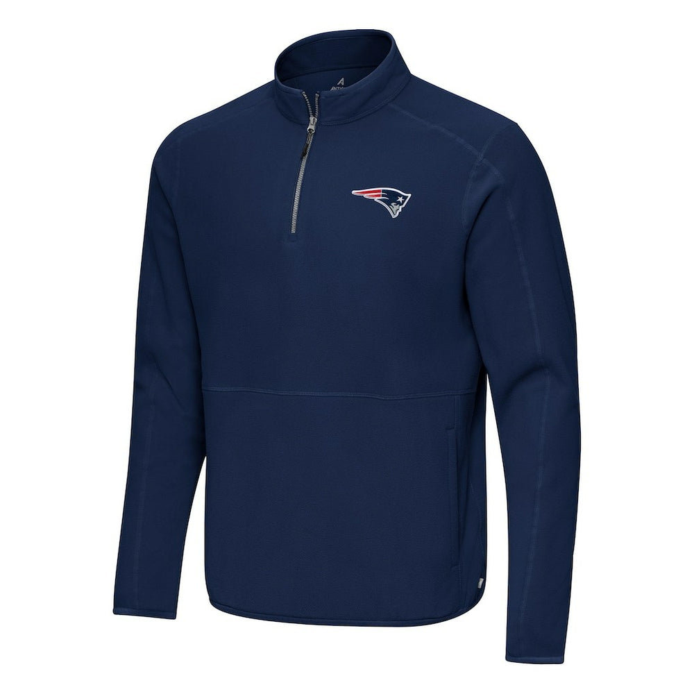 New England Patriots Antigua Step Up Quarter-Zip Pullover Navy | NFL