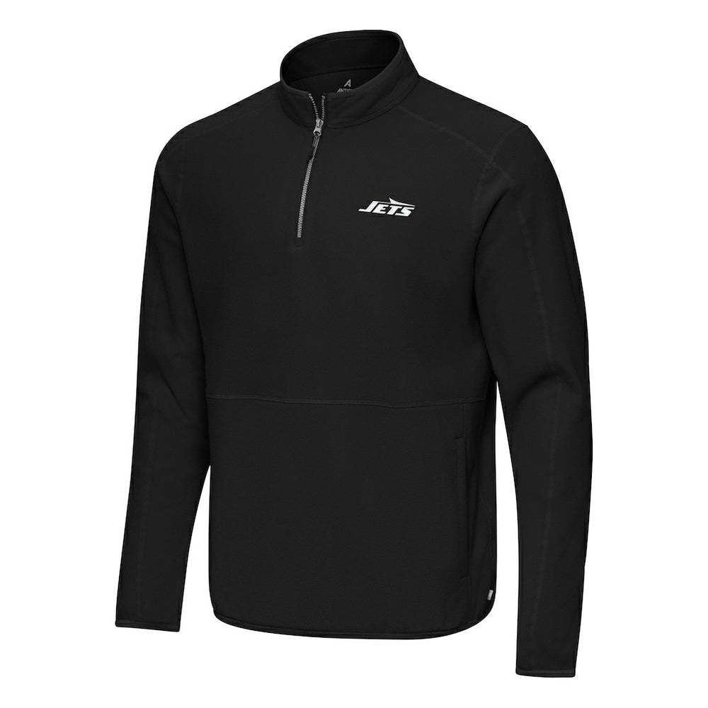 New York Jets Antigua Step Up Quarter-Zip Pullover Black | NFL