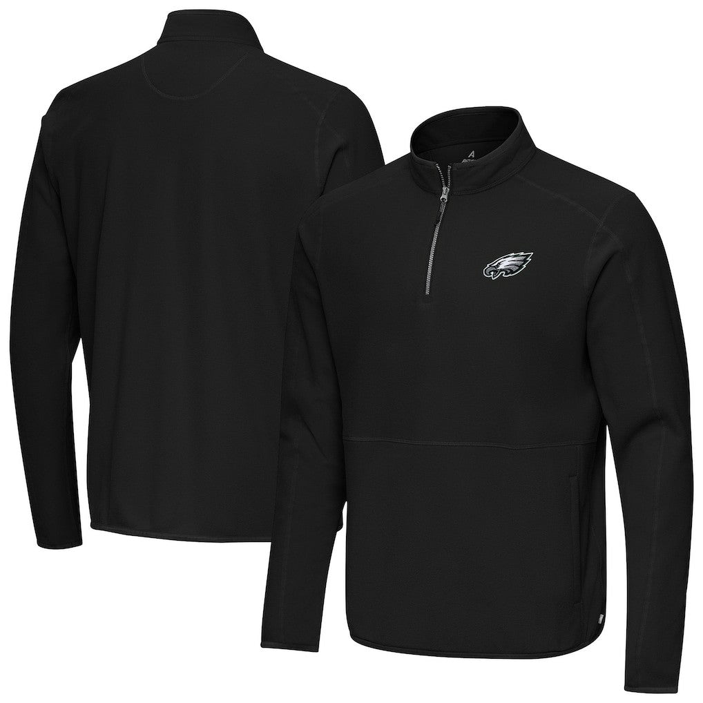 Philadelphia Eagles Antigua Step Up Quarter-Zip Pullover Black | NFL
