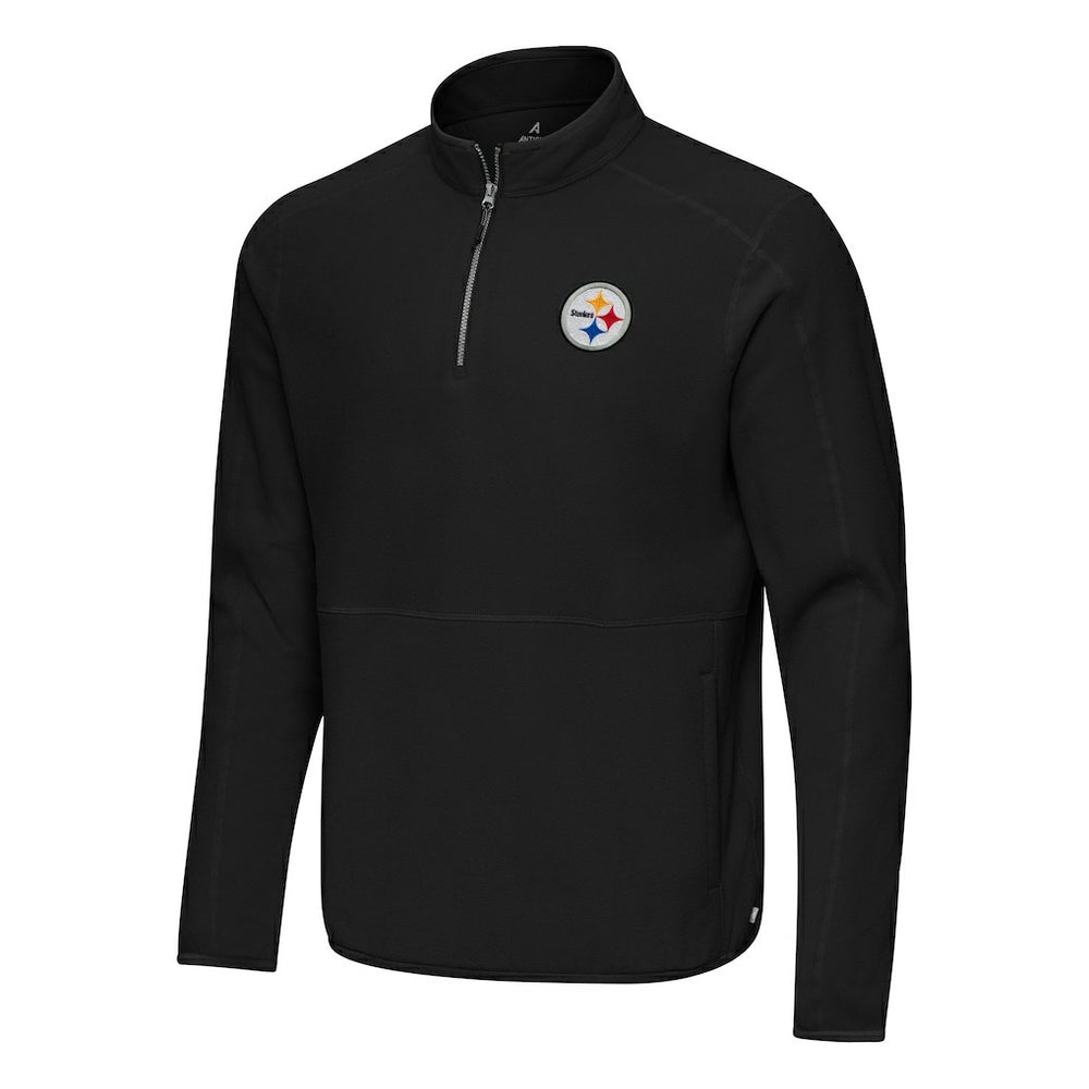 Pittsburgh Steelers Antigua Step Up Quarter-Zip Pullover Black | NFL