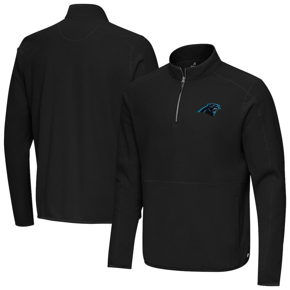 Carolina Panthers Antigua Step Up Quarter-Zip Pullover Black | NFL