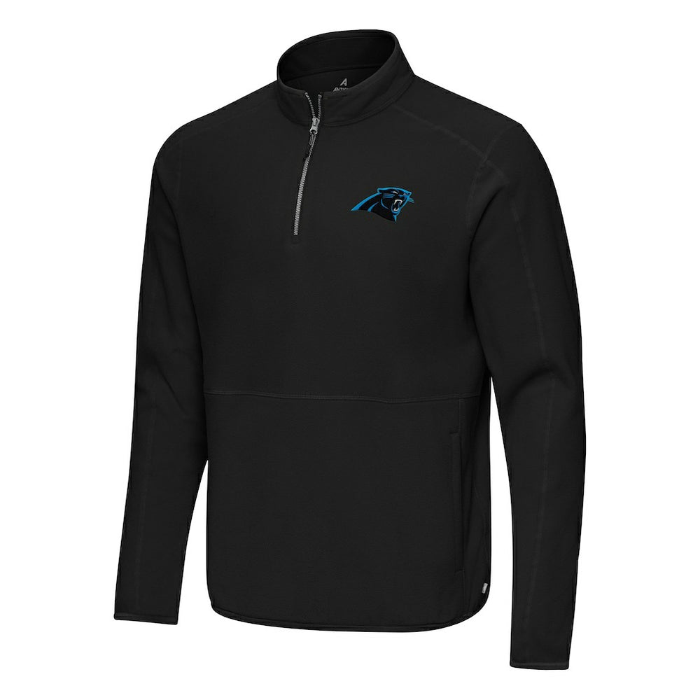 Carolina Panthers Antigua Step Up Quarter-Zip Pullover Black | NFL