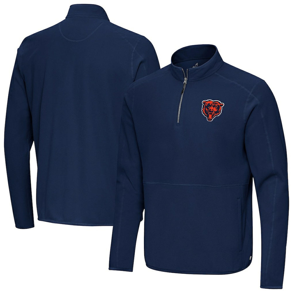 Chicago Bears Antigua Step Up Quarter-Zip Pullover Navy | NFL