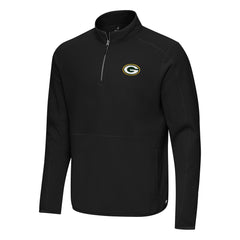 Green Bay Packers Antigua Step Up Quarter-Zip Pullover Black | NFL