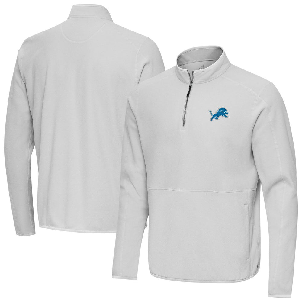 Detroit Lions Antigua Step Up Quarter-Zip Pullover Gray | NFL