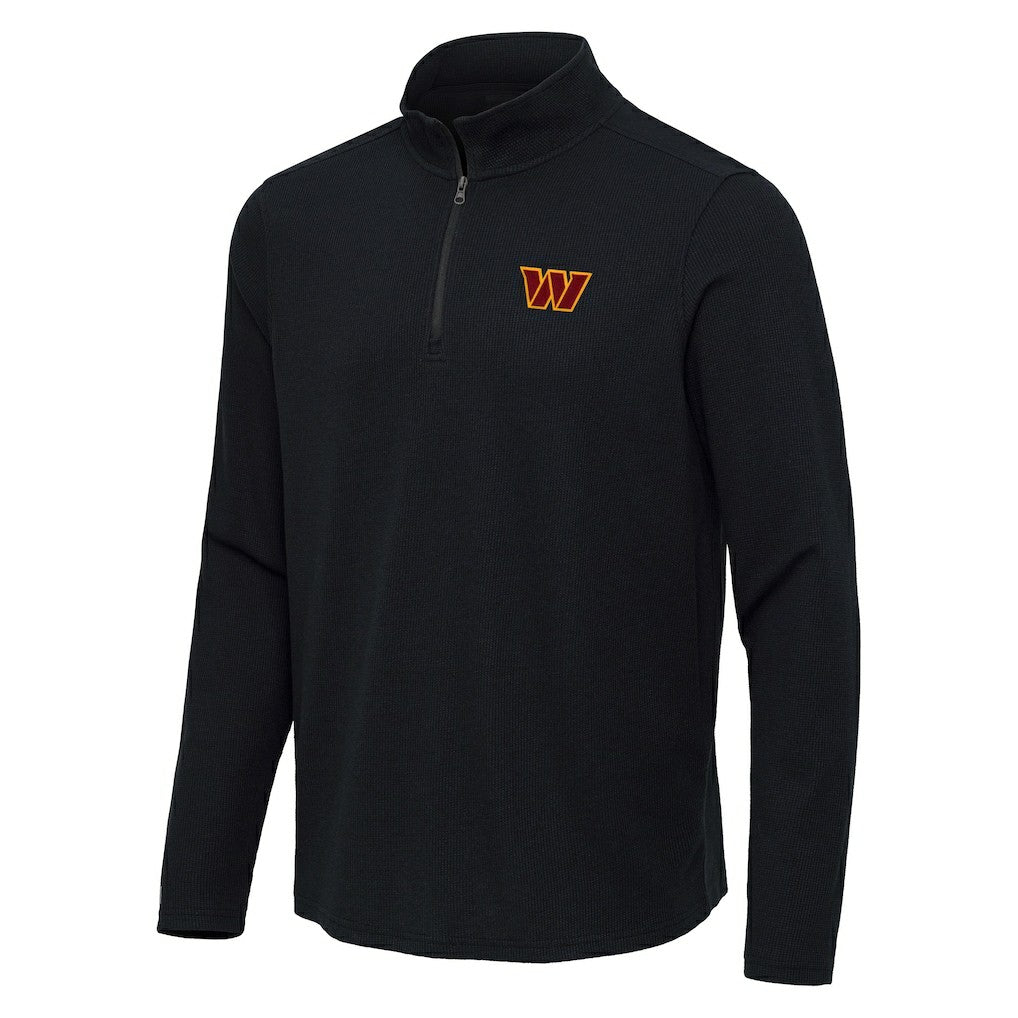 Washington Commanders Antigua Sync Tri-Blend Quarter-Zip Pullover Heather Black | NFL
