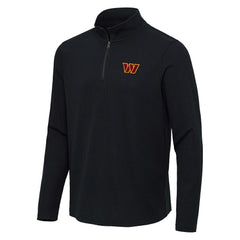 Washington Commanders Antigua Sync Tri-Blend Quarter-Zip Pullover Heather Black | NFL