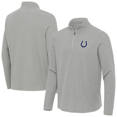 Indianapolis Colts Antigua Sync Tri-Blend Quarter-Zip Pullover Heather Gray | NFL