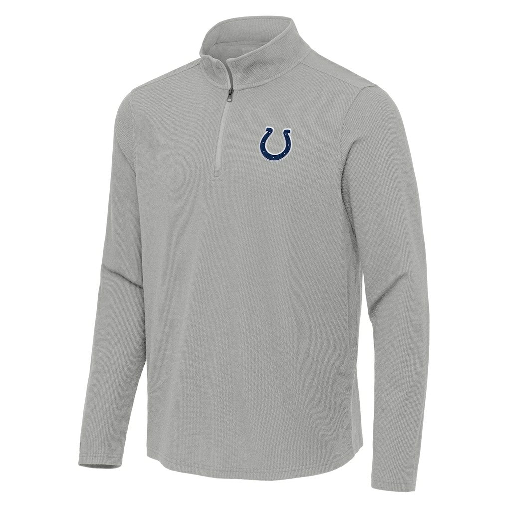 Indianapolis Colts Antigua Sync Tri-Blend Quarter-Zip Pullover Heather Gray | NFL