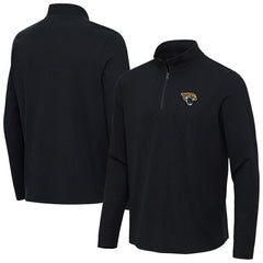 Jacksonville Jaguars Antigua Sync Tri-Blend Quarter-Zip Pullover Heather Black | NFL