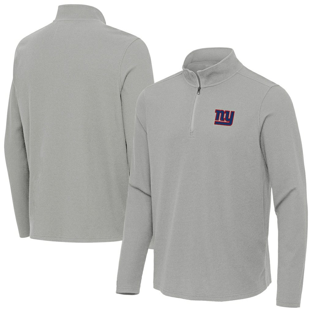 New York Giants Antigua Sync Tri-Blend Quarter-Zip Pullover Heather Gray | NFL