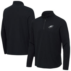 Philadelphia Eagles Antigua Sync Tri-Blend Quarter-Zip Pullover Heather Black | NFL