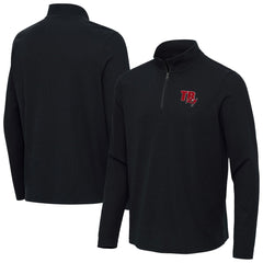 Tampa Bay Buccaneers Antigua Sync Tri-Blend Quarter-Zip Pullover Heather Black | NFL