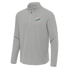 Miami Dolphins Antigua Sync Tri-Blend Quarter-Zip Pullover Heather Gray | NFL