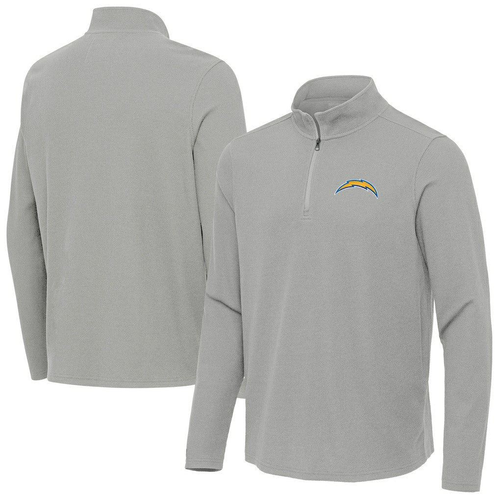 Los Angeles Chargers Antigua Sync Tri-Blend Quarter-Zip Pullover Heather Gray | NFL