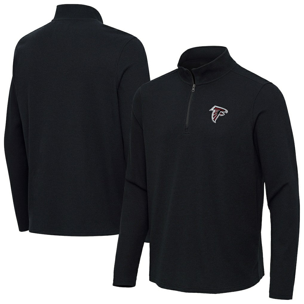 Atlanta Falcons Antigua Sync Tri-Blend Quarter-Zip Pullover Heather Black | NFL