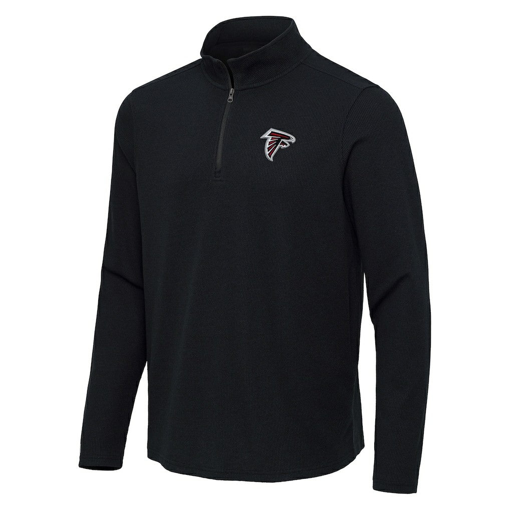 Atlanta Falcons Antigua Sync Tri-Blend Quarter-Zip Pullover Heather Black | NFL