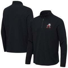 Cleveland Browns Antigua Throwback Sync Tri-Blend Quarter-Zip Pullover Heather Black | NFL