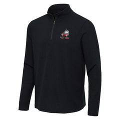 Cleveland Browns Antigua Throwback Sync Tri-Blend Quarter-Zip Pullover Heather Black | NFL
