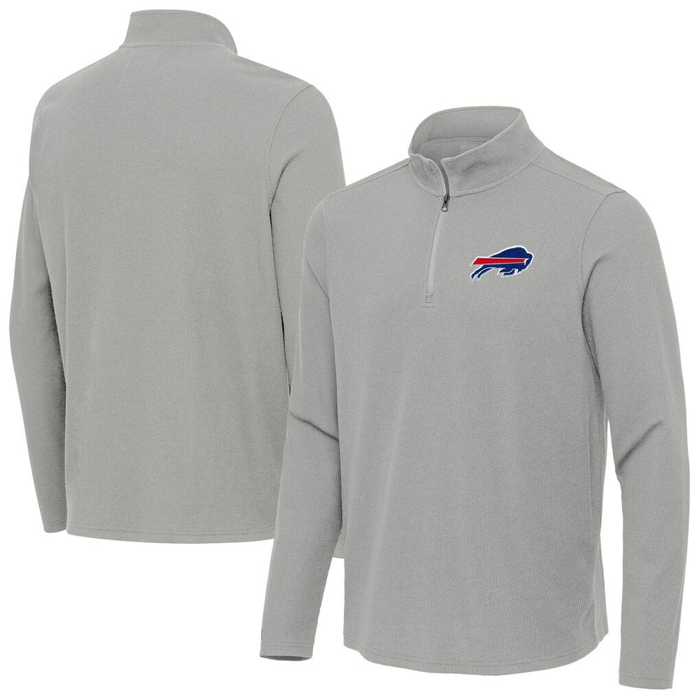 Buffalo Bills Antigua Sync Tri-Blend Quarter-Zip Pullover Heather Gray | NFL