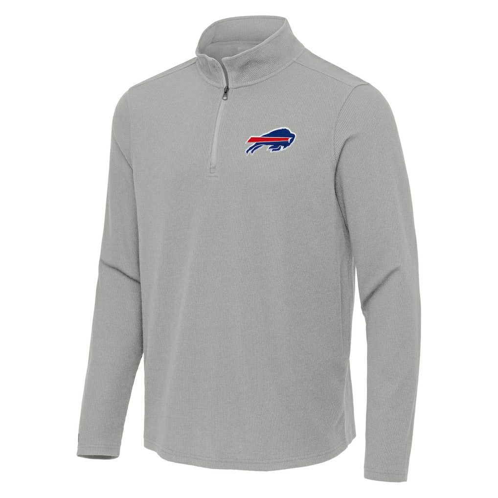 Buffalo Bills Antigua Sync Tri-Blend Quarter-Zip Pullover Heather Gray | NFL