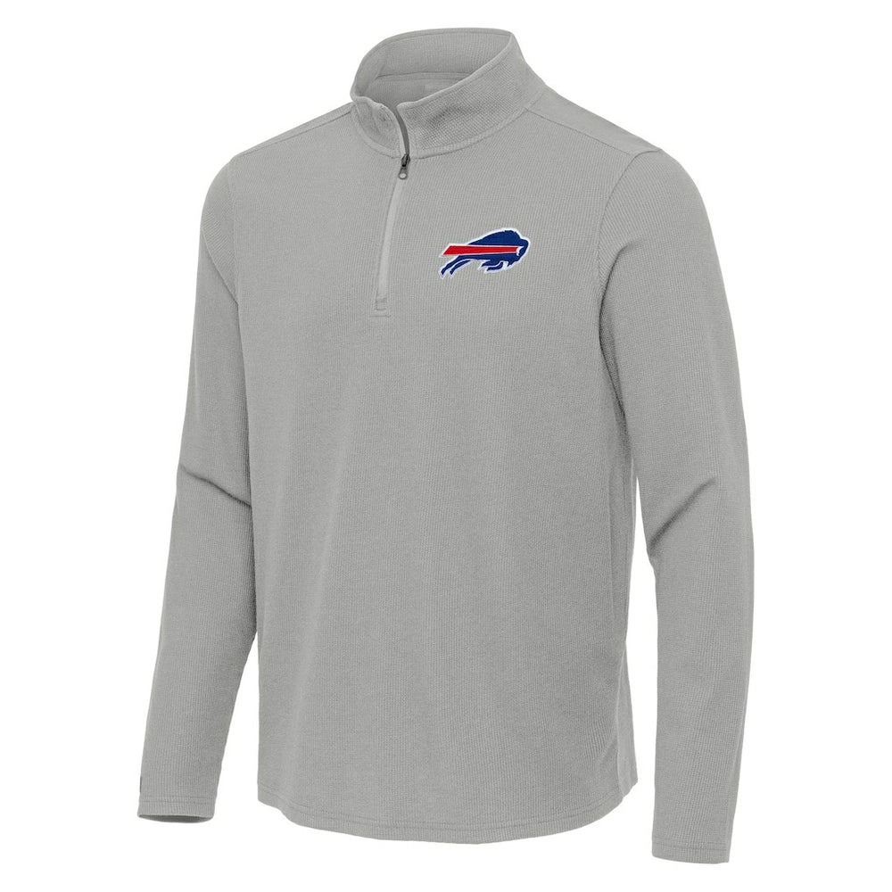 Buffalo Bills Antigua Sync Tri-Blend Quarter-Zip Pullover Heather Gray | NFL