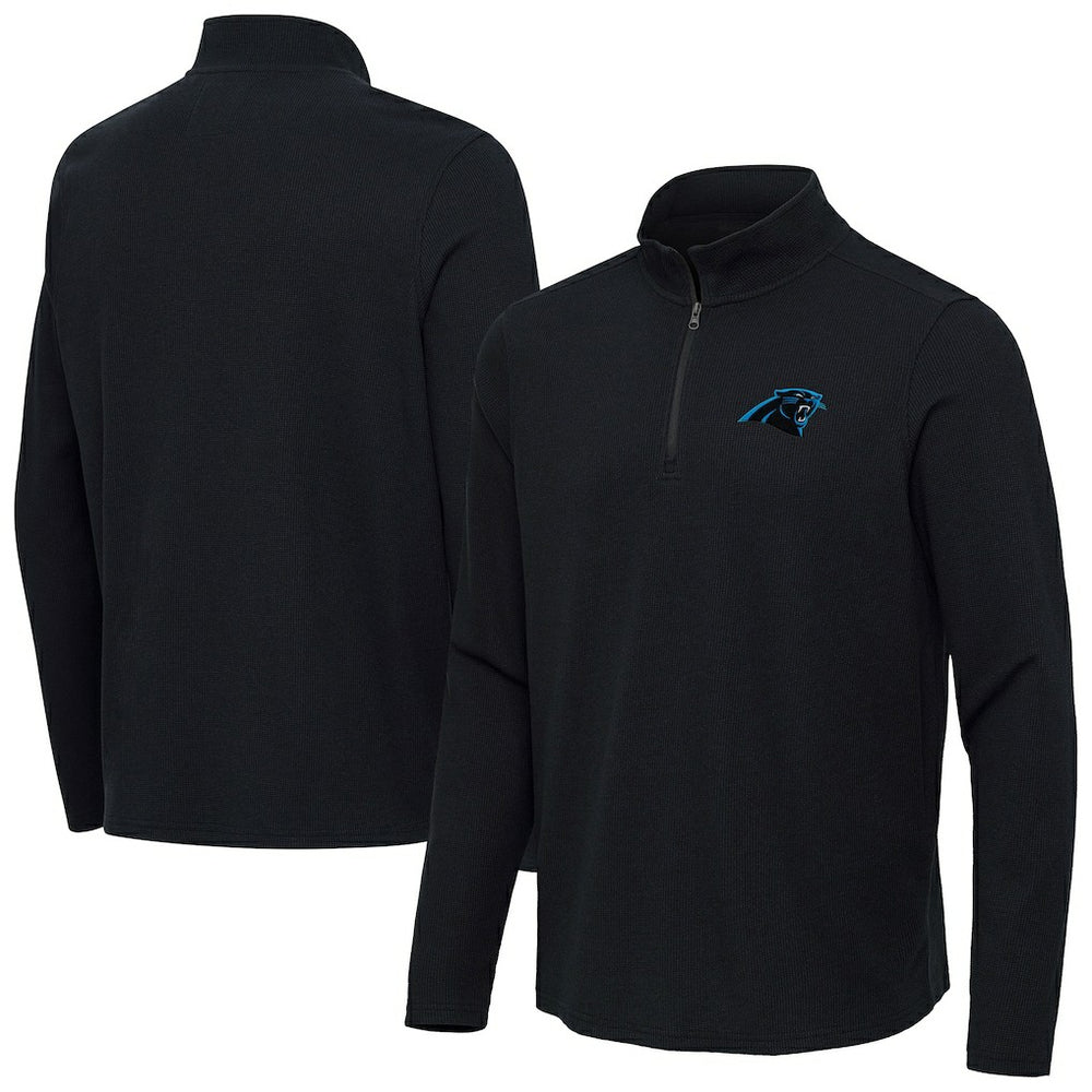 Carolina Panthers Antigua Sync Tri-Blend Quarter-Zip Pullover Heather Black | NFL
