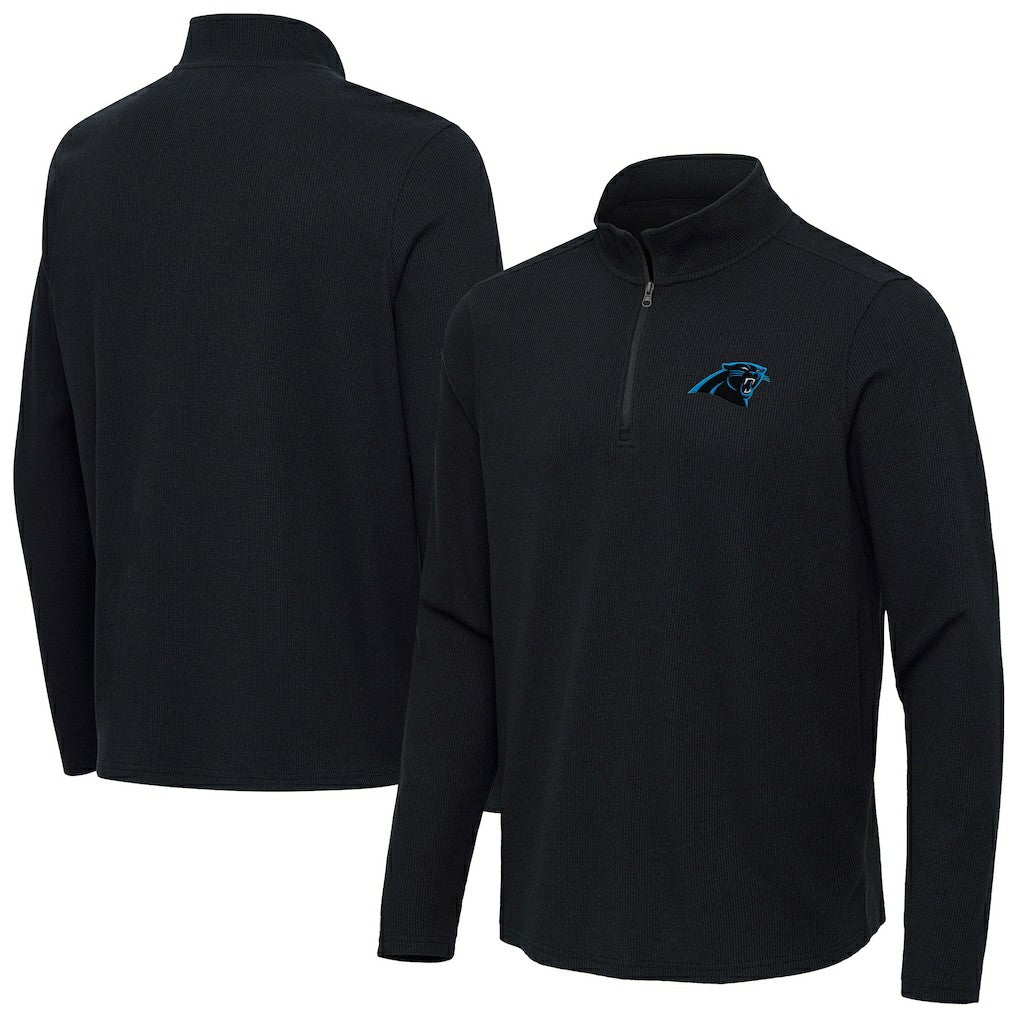Carolina Panthers Antigua Sync Tri-Blend Quarter-Zip Pullover Heather Black | NFL
