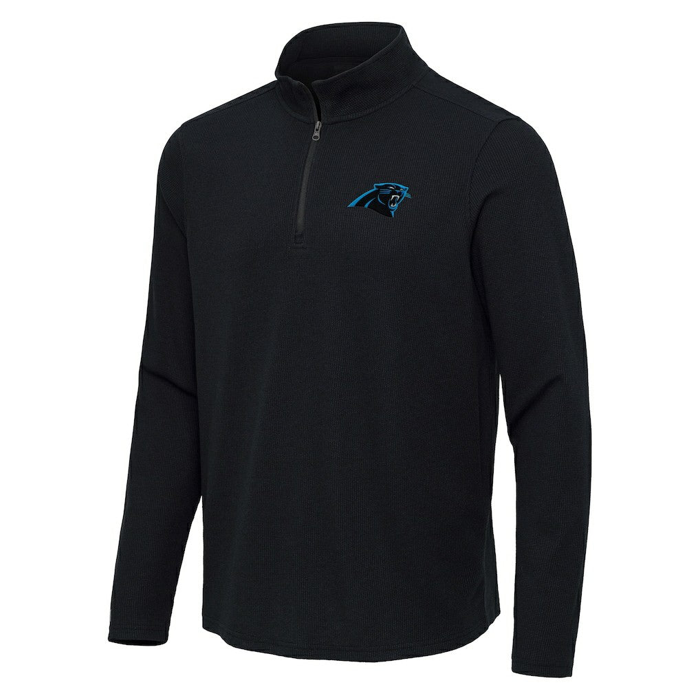 Carolina Panthers Antigua Sync Tri-Blend Quarter-Zip Pullover Heather Black | NFL