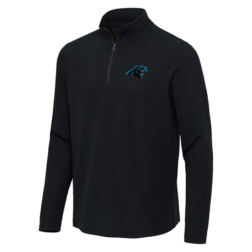 Carolina Panthers Antigua Sync Tri-Blend Quarter-Zip Pullover Heather Black | NFL