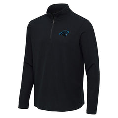 Carolina Panthers Antigua Sync Tri-Blend Quarter-Zip Pullover Heather Black | NFL