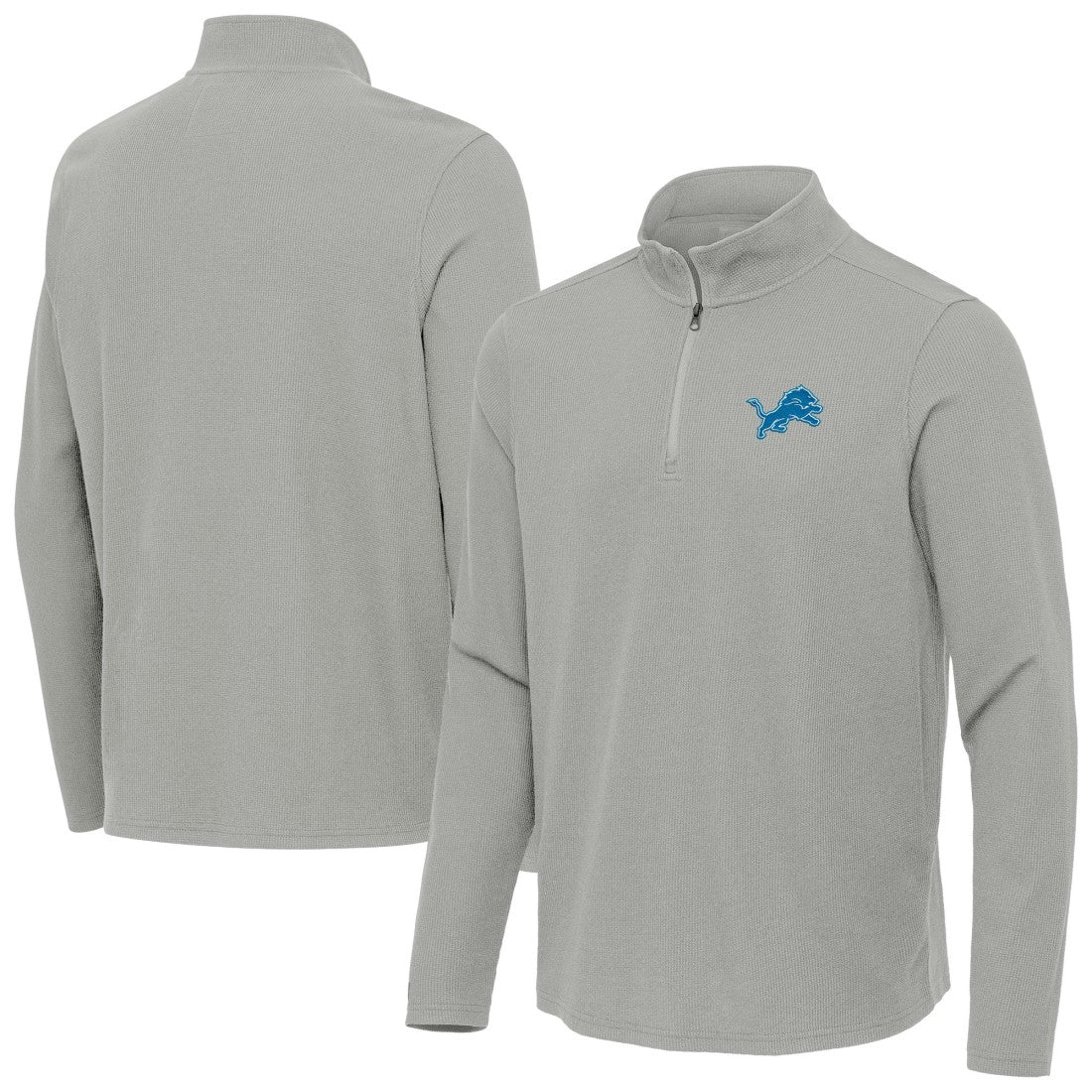 Detroit Lions Antigua Sync Tri-Blend Quarter-Zip Pullover Heather Gray | NFL