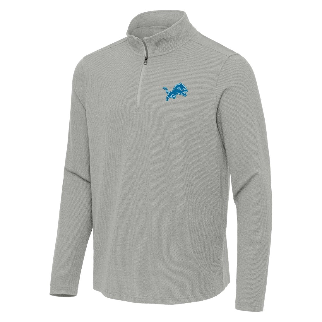 Detroit Lions Antigua Sync Tri-Blend Quarter-Zip Pullover Heather Gray | NFL