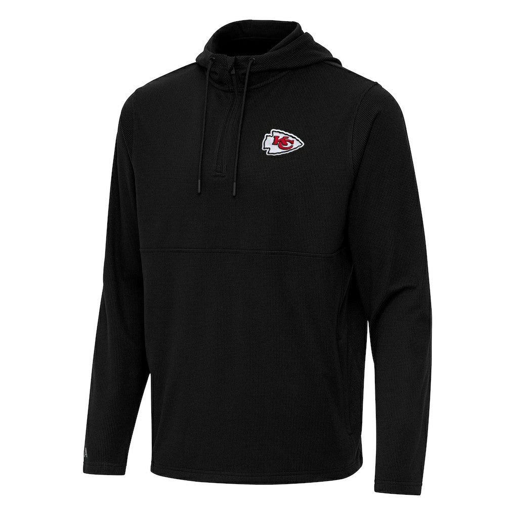 Kansas City Chiefs Antigua Connected Quarter-Zip Pullover Hoodie Black | NFL