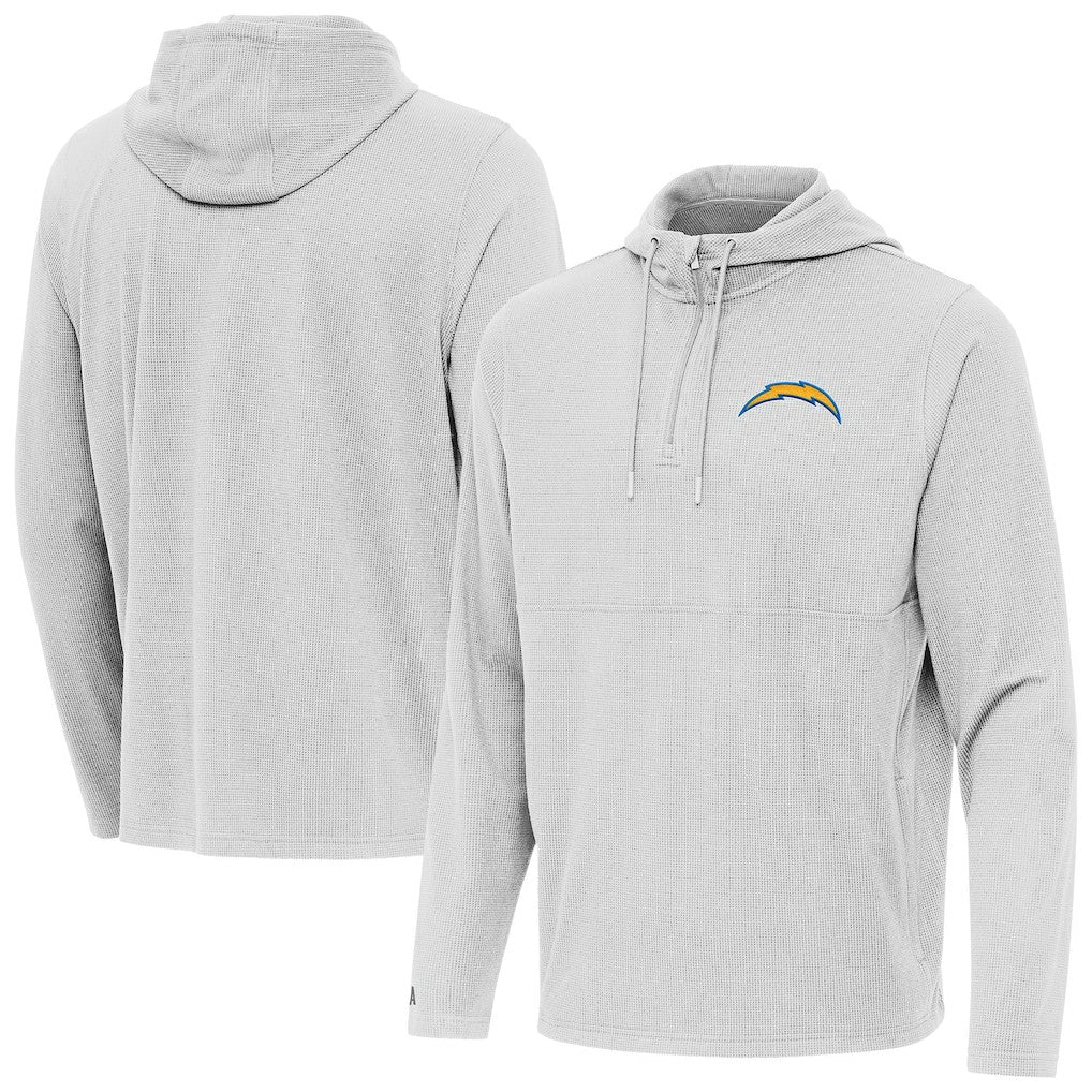 Los Angeles Chargers Antigua Connected Quarter-Zip Pullover Hoodie Gray | NFL