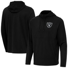Las Vegas Raiders Antigua Connected Quarter-Zip Pullover Hoodie Black | NFL