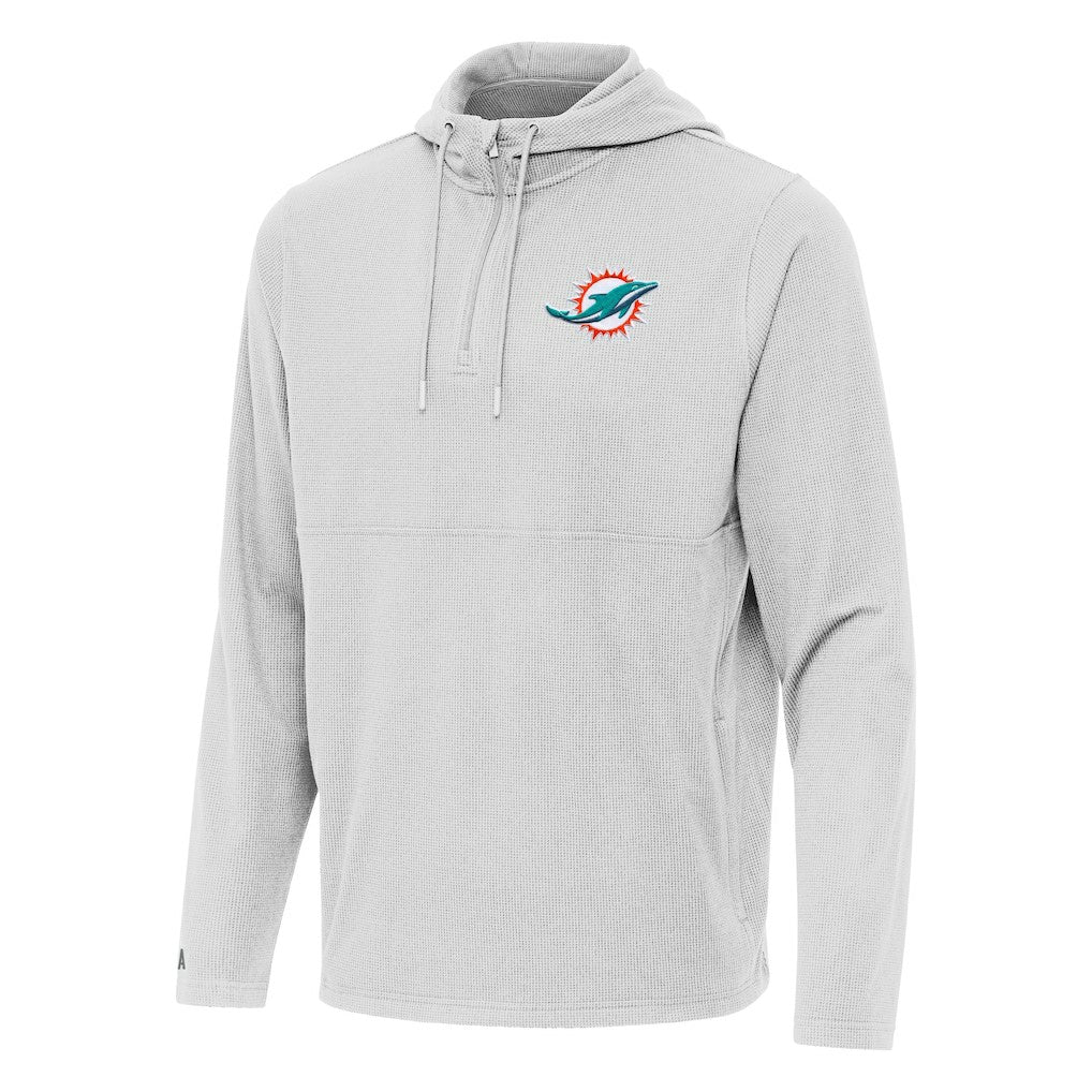 Miami Dolphins Antigua Connected Quarter-Zip Pullover Hoodie Gray | NFL