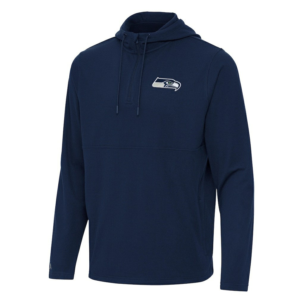 Seattle Seahawks Antigua Connected Quarter-Zip Pullover Hoodie College Navy | NFL