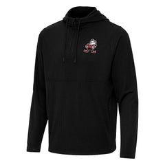 Cleveland Browns Antigua Throwback Connected Quarter-Zip Pullover Hoodie Black | NFL
