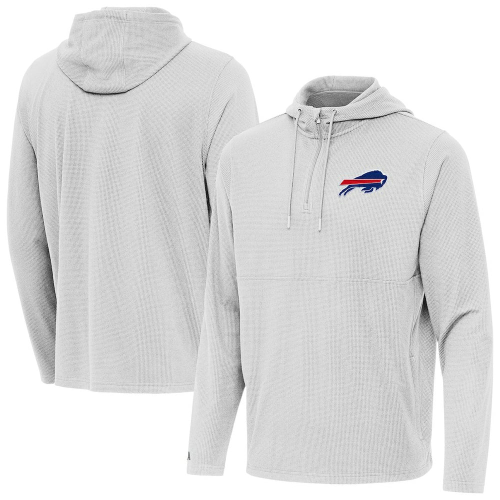 Buffalo Bills Antigua Connected Quarter-Zip Pullover Hoodie Gray | NFL