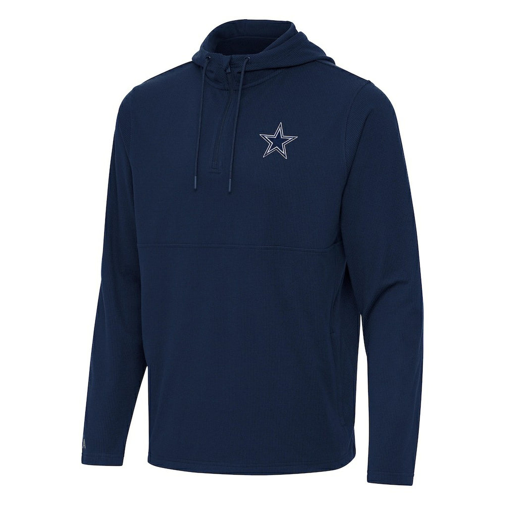 Dallas Cowboys Antigua Connected Quarter-Zip Pullover Hoodie Navy | NFL
