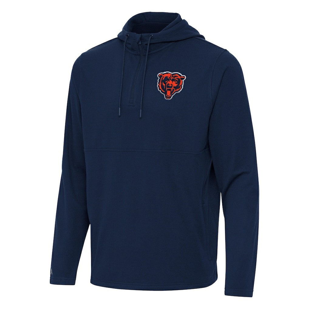 Chicago Bears Antigua Connected Quarter-Zip Pullover Hoodie Navy | NFL