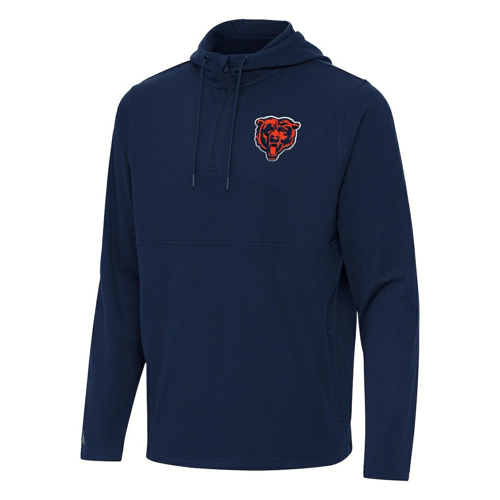 Chicago Bears Antigua Connected Quarter-Zip Pullover Hoodie Navy | NFL