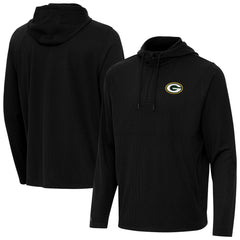 Green Bay Packers Antigua Connected Quarter-Zip Pullover Hoodie Black | NFL