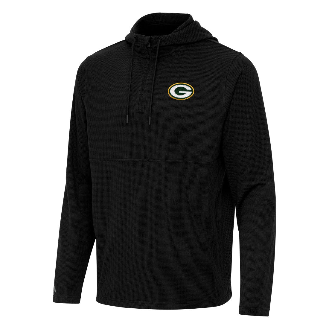 Green Bay Packers Antigua Connected Quarter-Zip Pullover Hoodie Black | NFL