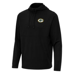 Green Bay Packers Antigua Connected Quarter-Zip Pullover Hoodie Black | NFL