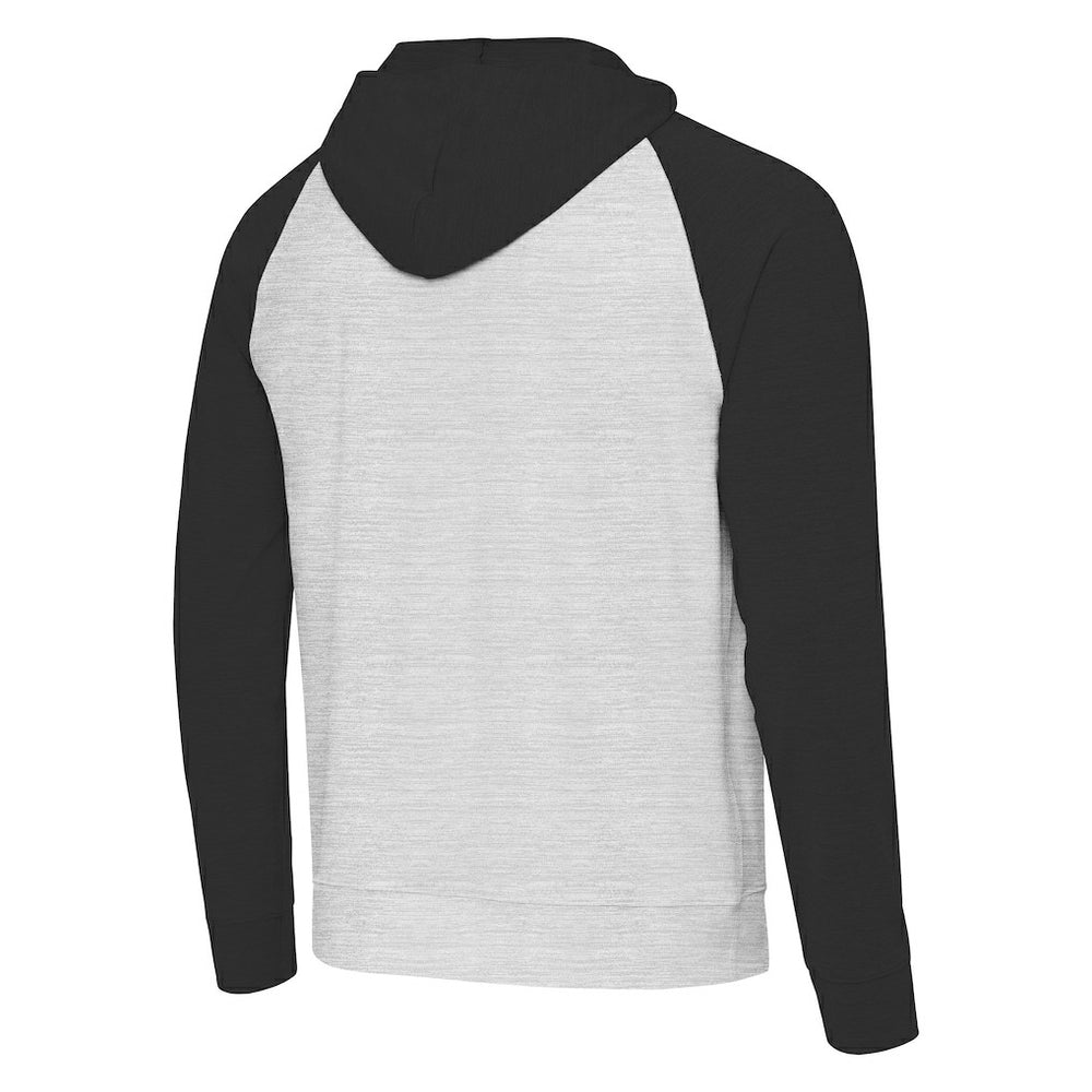 Pittsburgh Steelers Antigua Urgent Pullover Hoodie Black/Heather Gray | NFL